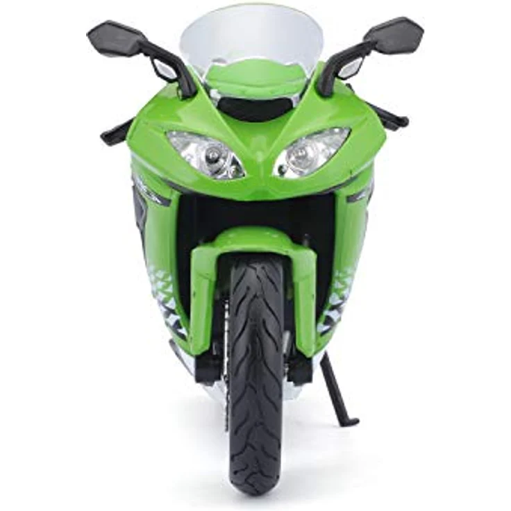 Bauer Spielwaren 2049757 Maisto Kawasaki Ninja ZX-10R: Originalgetreues Motorradmodel, Maßstab 1:12, mit Federung und ausklappbarem Seitenständer, grün (531187), Mittel – Bild 2
