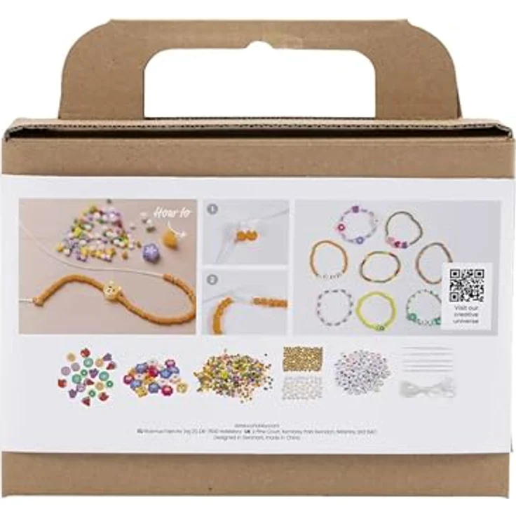 creativ company Kreativset Mini Bastel Mix Schmuck, Holzperlen-Set mit Buchstabenperlen und Rocailleperlen, ideales Bastelprojekt für individuellen Schmuck – Bild 2
