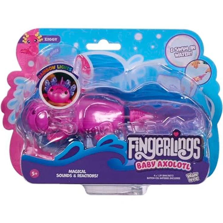 Fingerlings Interaktives Baby Axolotl Ziggy, Magenta, schwimmt, leuchtet und interagiert mit Geräuschen und Farben – Bild 2