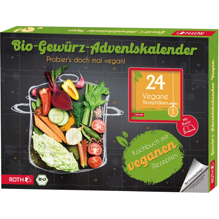 Roth Bio-Gewürz Adventskalender "Vegane Rezepte" mit 24 Gewürz-Überraschungen aus aller Welt