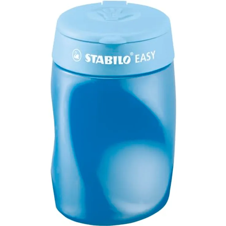 STABILO EASYsharpener L, Dosenspitzer für Linkshänder mit großem Auffangbehälter und ergonomischer Nutzung, blau