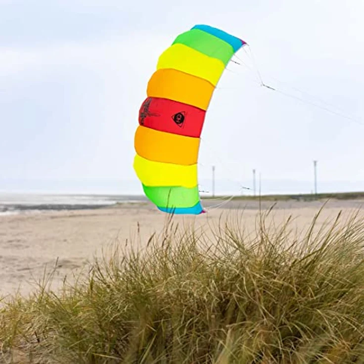 HQ HIGH QUALITY DESIGN HQ Lenkmatte Lenkdrachen Kick 180 Single Skin Kite, 180x63cm, Vierleiner Matte ohne Luftkammern, inkl. 50kp Dyneemaschnüre, 4x20m auf Quadgriffen, ab 10 Jahre – Bild 5