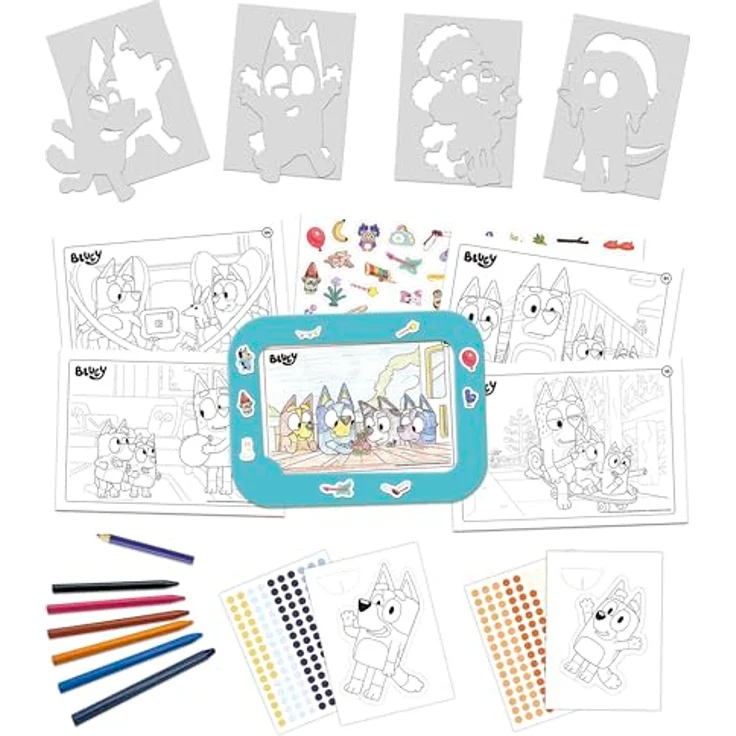Educa Bluey Frame Creative Set 19887, 3-in-1 Mal- und Bastelset mit Ausmalblättern und Aufklebern für kreative Entfaltung – Bild 2