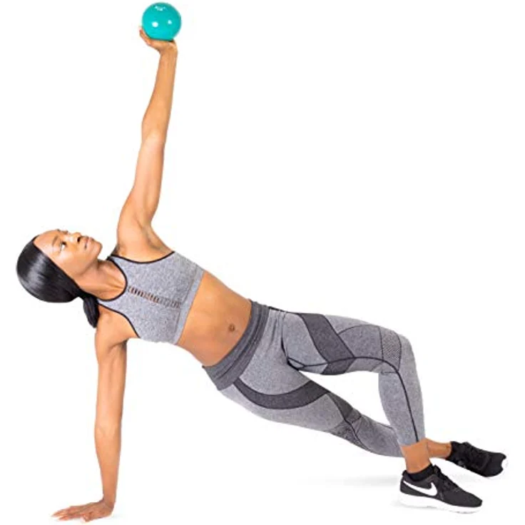 ProsourceFit Gewichtete Trainingsbälle für Pilates, Yoga, Krafttraining und Physiotherapie, 0,9 kg, Grün (ps-222-smb-1,8 kg) – Bild 4