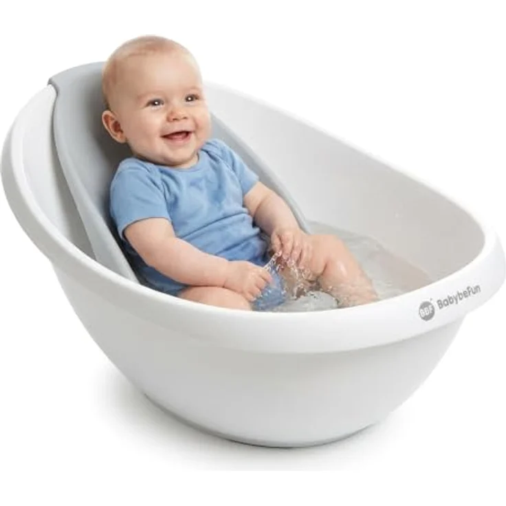 BabybeFun Baby Badewanne mit Badewanneneinsatz für Neugeborene [Testsieger] Rutschfeste Babybadewanne für Babys und Kleinkinder [0-12 Monate] Babywanne für Dusche Badewanne Weiß | Farbe wählen… – Bild 2