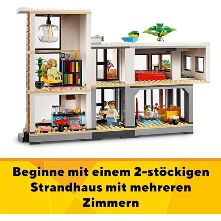 LEGO Creator Modernes Haus, 3-in-1-Set, Stadthaus oder Waldhütte, Modellhaus, Geschenkidee, ab 9 Jahren, Lernspielzeug 31153 – Bild 4