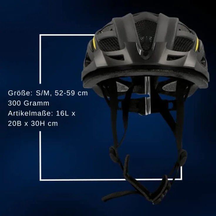 FISCHER Fahrrad Urban Montis Helm, schwarz/gelb, Größe 52-59 cm – Bild 6