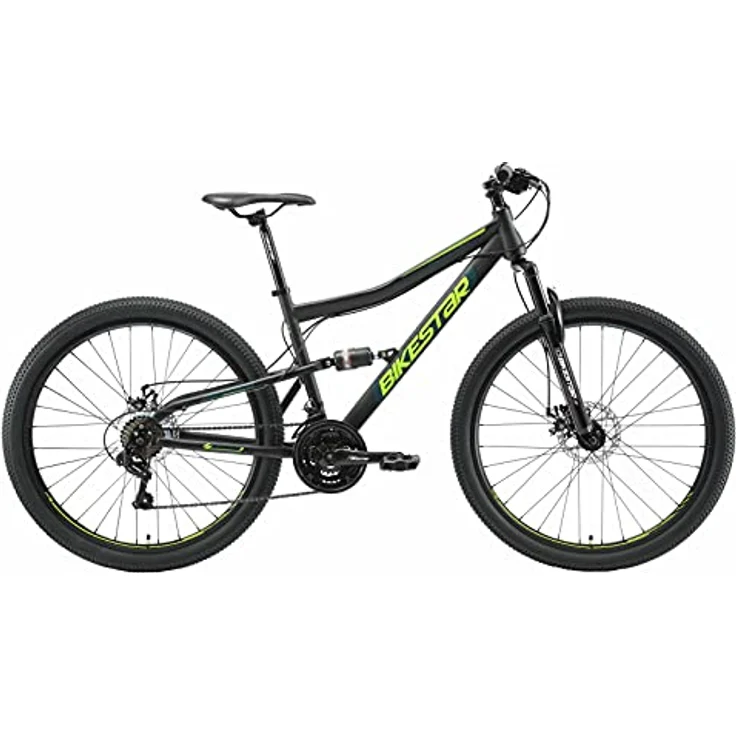 BIKESTAR Fully Mountainbike 27,5 Zoll | 17 Zoll Rahmen, 21 Gang Shimano Schaltung, Scheibenbremse | Schwarz – Bild 3