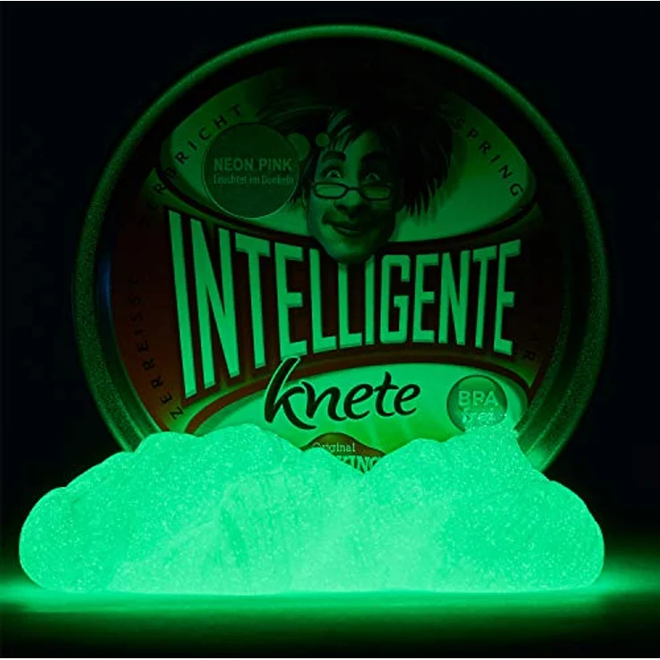Intelligente Knete - Leuchten im Dunkeln, Glow in The Dark (Klein Neon Pink 18g) – Bild 2