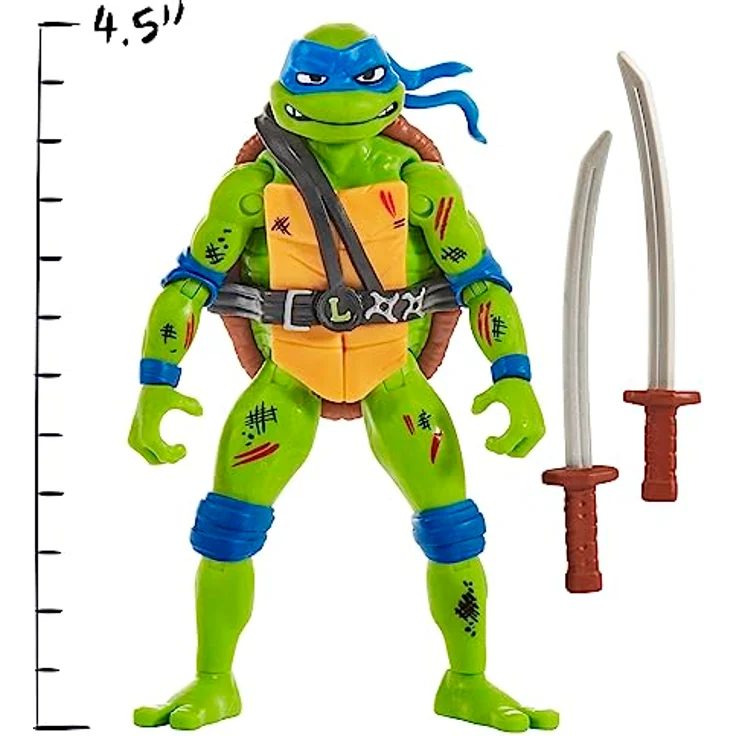 Playmates Teenage Mutant Ninja Turtles Leonardo vs. Super Fly, Actionfiguren 2er-Pack mit 12 Gelenkpunkten und Hintergrunddiorama, 11 cm und 10,8 cm – Bild 3