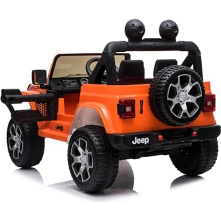 Beneo RIRICAR Elektroauto für Kinder Jeep Wrangler 12V, orange, 2-sitzer mit 2,4-GHz-Fernbedienung, Bluetooth-Radio, Lithium-Akku und EVA-Rädern, geeignet für Kinder von 3-8 Jahren – Bild 5