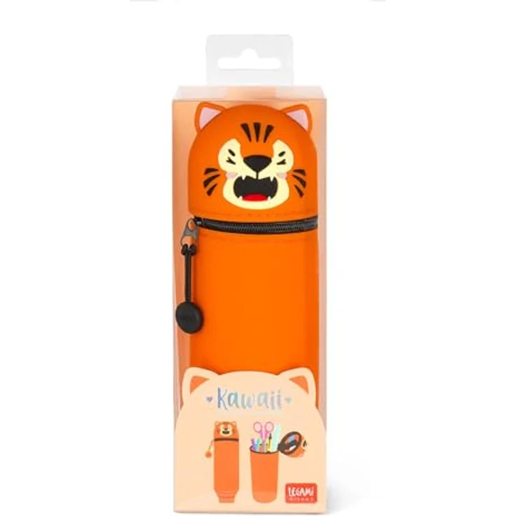 Legami Federmäppchen 2-IN-1 Motiv Tiger KAWAII, Silikon, schwarz – Bild 5