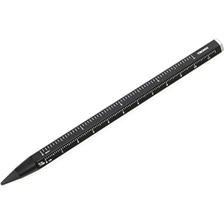TROIKA CONSTRUCTION ENDLESS, Multitasking-Bleistift mit nachhaltiger Endlos-Schreibspitze, austauschbar, radierbar, mit Zentimeter-/Zoll-Lineal, Schwarz, 147 x 10 x 10 mm