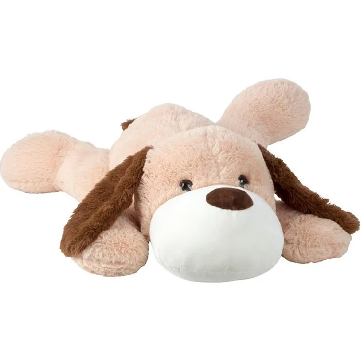 Geschenkestadl XXL Hund Plüschtier, liegendes Kuscheltier aus weichem Plüsch, braun, 100 cm, waschbar bei 30 °C