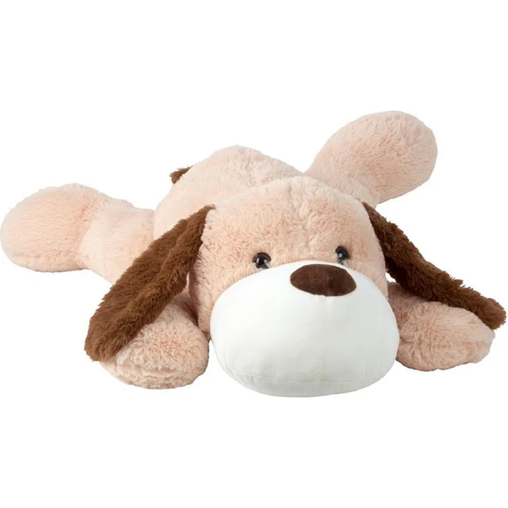 Geschenkestadl XXL Hund Plüschtier, liegendes Kuscheltier aus weichem Plüsch, braun, 100 cm, waschbar bei 30 °C