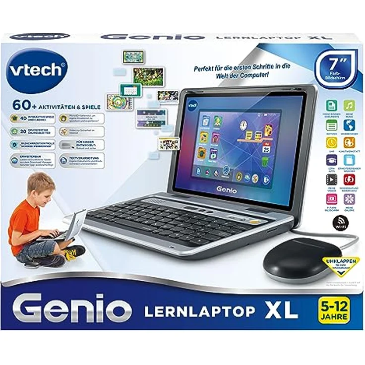 Vtech® Kindercomputer School & Go, Genio Lernlaptop XL silber mit 40 Lernspielen und 8 GB Speicherplatz – Bild 6
