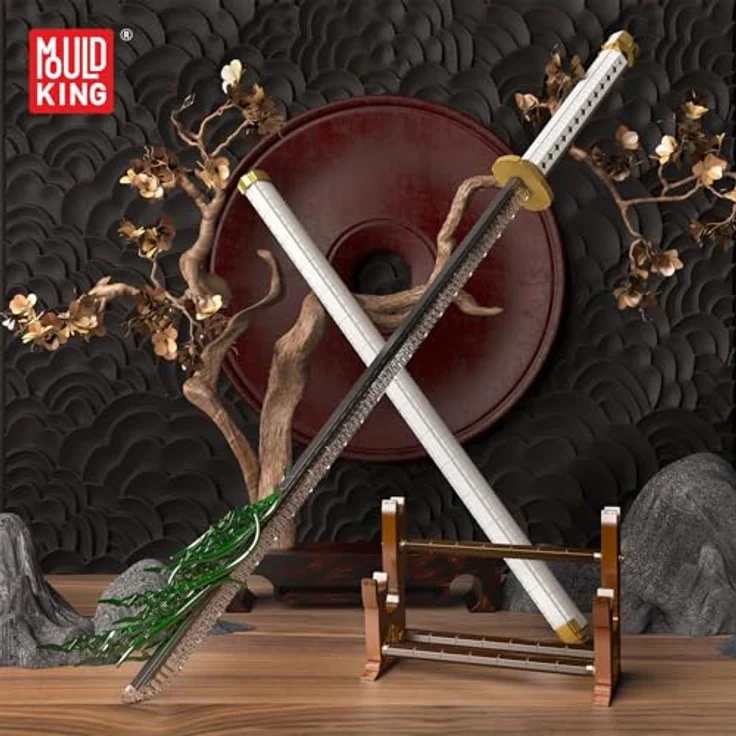 Mould King 10258 MOC Samurai-Schwert-Bausatz, 39 Zoll Zoros Enma mit LED-Lichtern, Scheide und Ständer, 1674+ Teile – Bild 2