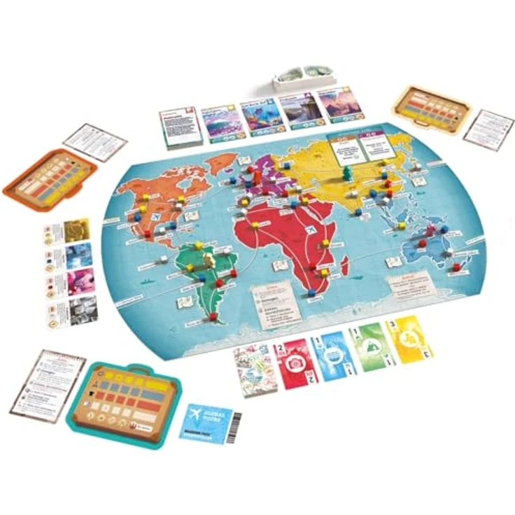 Game Factory Trekking - Reise um die Welt, Gesellschaftsspiel für 2-5 Spieler, ab 10 Jahren, Brettspiel mit Sehenswürdigkeiten und Kartenmanagement – Bild 4