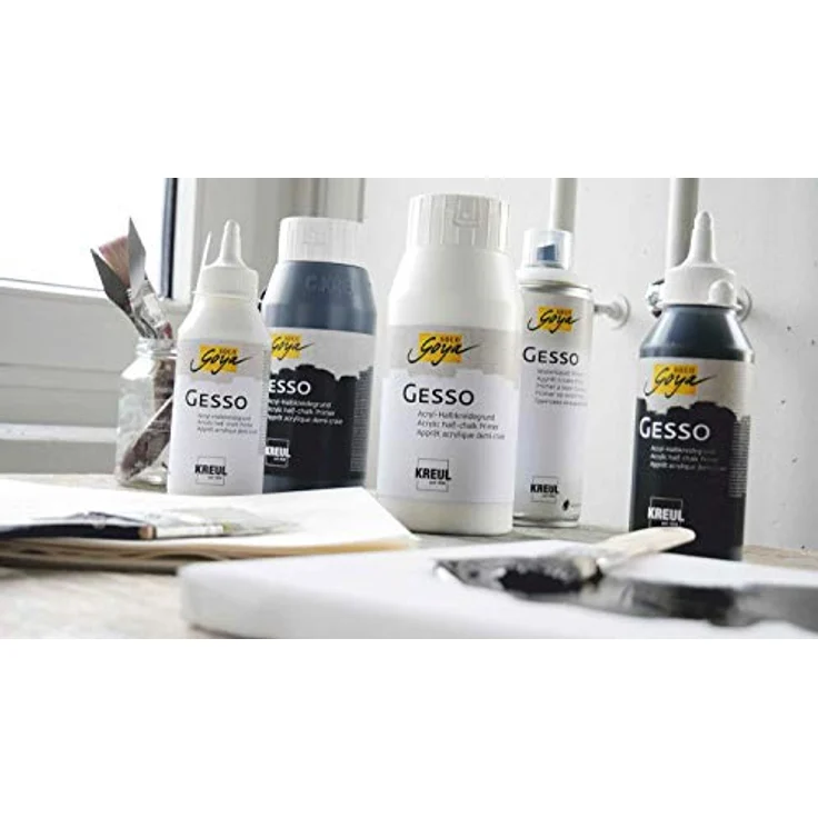 Kreul SOLO GOYA Gesso, weiße Grundierung auf Acryl-Halbkreidebasis, 250 ml, wasserfest und gut deckend – Bild 3