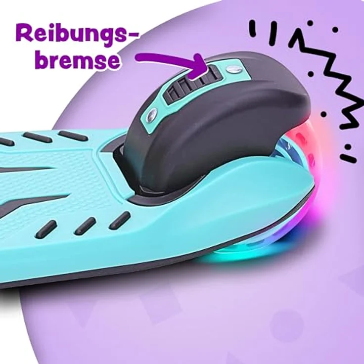 Apollo Kinderscooter KidsPro4 LED Roller - Mint, höhenverstellbar, mit leuchtenden LED-Rollen – Bild 5