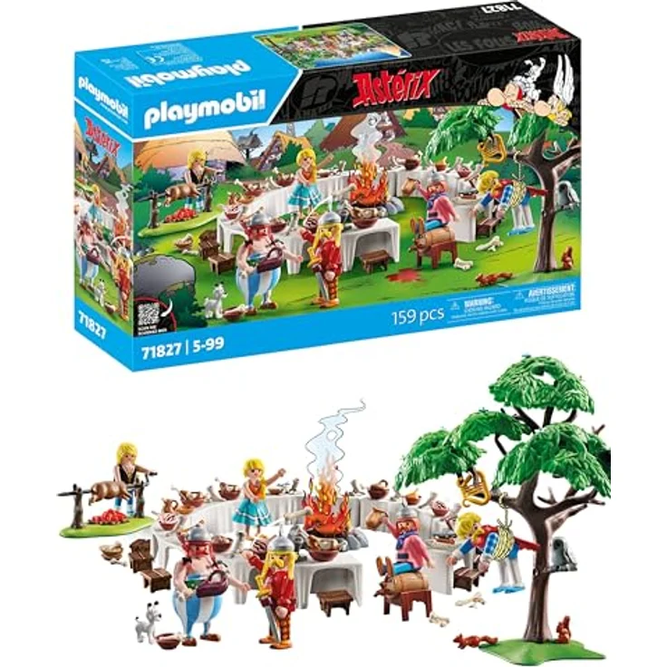 PLAYMOBIL 71827 - Das Dorfbankett - Playmobil Asterix mit festlichem Tisch und Wildschwein am Spieß – Bild 2