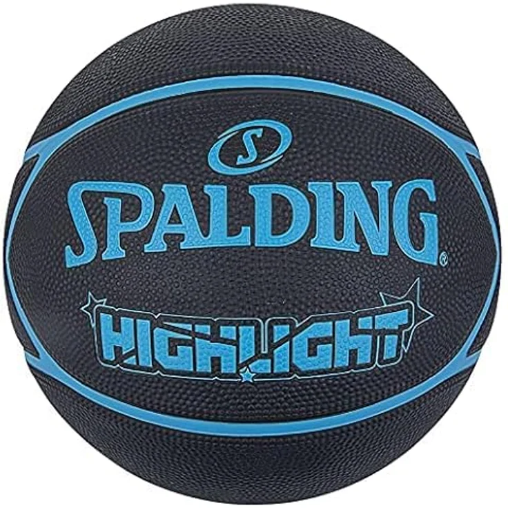 Spalding Highlight Ball 84356Z, Unisex Basketball in Schwarz, Größe 7 EU aus Gummi – Bild 3