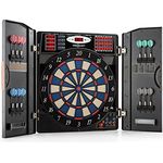 OneConcept Masterdarter, elektronischer Dartautomat mit 38 Spielen, 211 Spielvarianten, bis zu 16 Spielern und virtuellen Gegner, Holzoptik