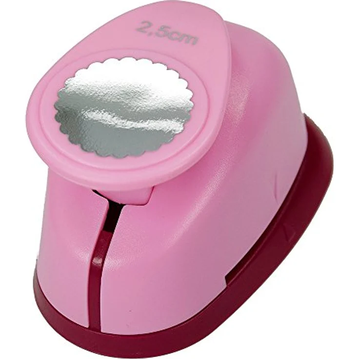 efco 1791109 Stanzer M, Kreis gezahnt 1 Zoll Motivstanzer, Kern: Metall, Pink, 7,5 x 5 x 5 cm – Bild 1