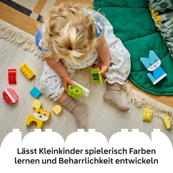LEGO DUPLO 3-in-1 Kreative Tiere, Kleinkinder Lernspielzeug zur Förderung der Feinmotorik mit Hund, Katze, Vogel und Fisch, ab 1 Jahr, 10477 – Bild 3
