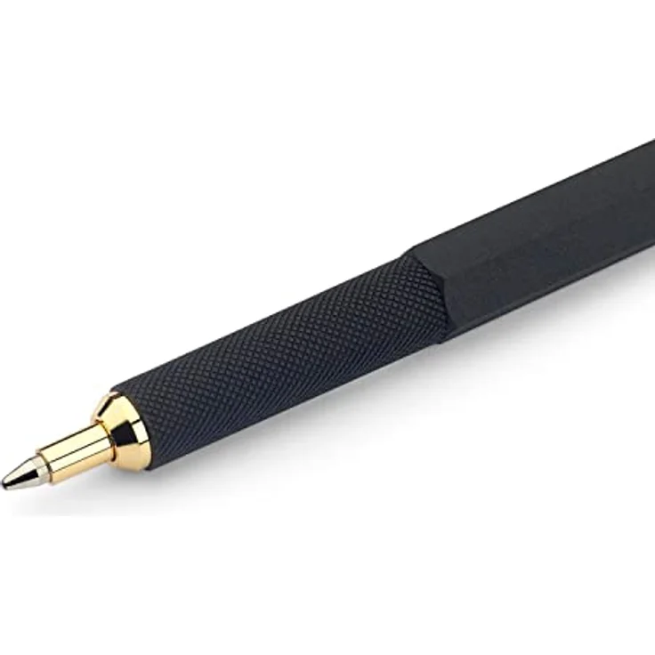 Rotring Kugelschreiber 800 M, massiver Metallschaft im Sechskant-Design, 24K goldplattierte Zierteile, Schwarz-Rot – Bild 3
