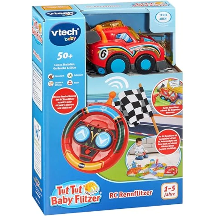 Vtech TUT TUT Baby Flitzer - RC Rennflitzer, ferngesteuert mit fröhlichen Sätzen und Melodien, blau – Bild 7