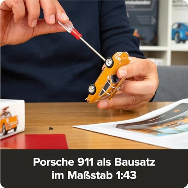 Franzis Verlag Porsche 911 Bausatz Adventskalender, Maßstab 1:43, bahamaagelbe Modellversion mit Surfbrett, ab 14 Jahre – Bild 4