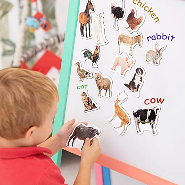 Kühlschrankmagnete kinder MAGDUM Bauernhof FOTO - 16 GROßE Kühlschrank Magnete für Kleinkinder - Kinder magnete - Magnete für magnettafel - Magnete kühlschrank - Magnete kinder - Magnettafel kinder – Bild 5