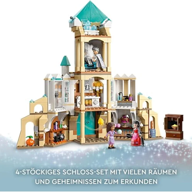 LEGO 43224 Disney Wish König Magnificos Schloss, Baubares Spielzeug aus dem Wish-Film mit Figuren, darunter Asha, Dahlia und Star, Geschenk zu Weihnachten für Mädchen, Jungen und Kinder ab 7 Jahren – Bild 3
