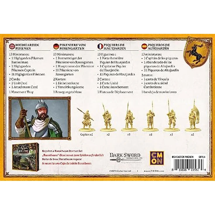 Cmon A Song of Ice & Fire - Highgarden Pikemen, Erweiterung für Tabletop-Spiel mit 13 Miniaturen, Spanisch – Bild 5