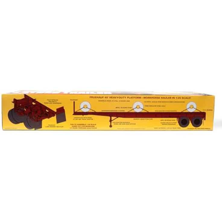 AMT 1/25 Fruehauf Flatbed Trailer, maßstabsgetreuer Modellbausatz für Modelleisenbahnen – Bild 3