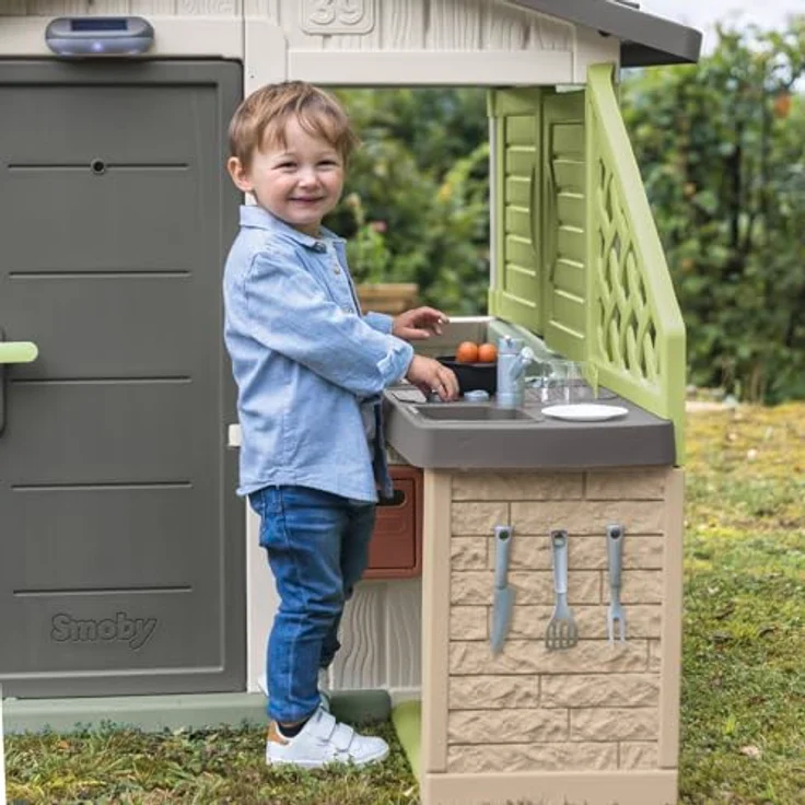 Smoby Life Sommerküche Zubehör, Outdoor-Spielküche für Kinder mit Grill und Spüle, 17-teilig, UV-beständig, aus 60% recyceltem Kunststoff, ab 2 Jahren – Bild 4