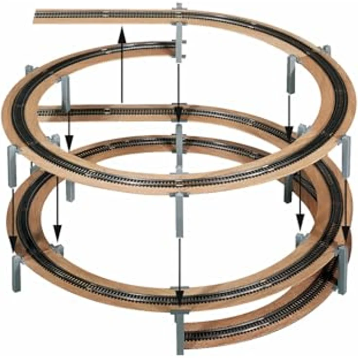 Noch Gleisw Grundk, 1-2 gleisig, 515 mm - Modellbau Schienen und Weichen, für H0 Modellierung, Einzel- oder Doppelbahn, von Noch – Bild 3