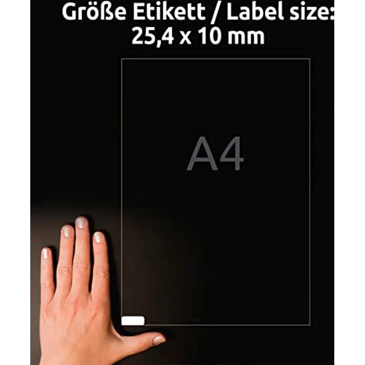 AVERY Zweckform L4731REV-25 Universal-Etiketten, 5.670 wieder ablösbare Aufkleber, 25,4x10mm, 30 Blatt, weiß – Bild 4