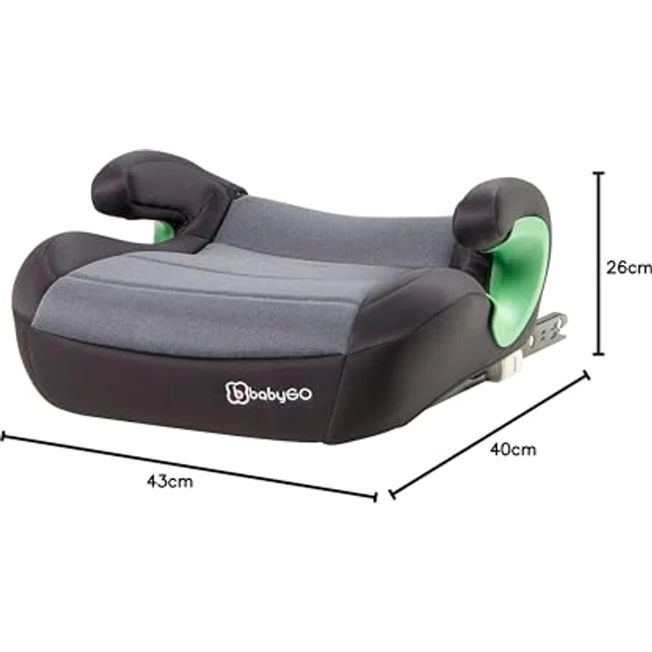 babyGO Sitzerhöhung Bursa III nach neuer I-Size Norm - Kindersitzerhöhung mit verstellbarem Isofix - Kindersitz/Autositz für Kinder (ca. 15-36 kg) Grau – Bild 7