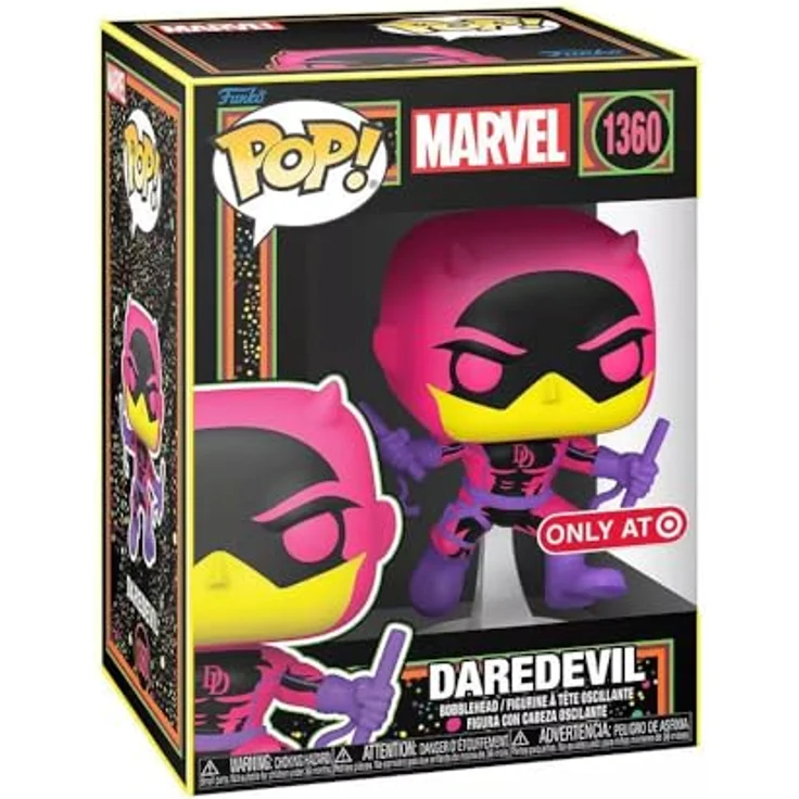 Funko Daredevil Pop! Vinyl Wackelkopf Figur, Marvel, leuchtet im Schwarzlicht, 9,5 cm, 77545 – Bild 1