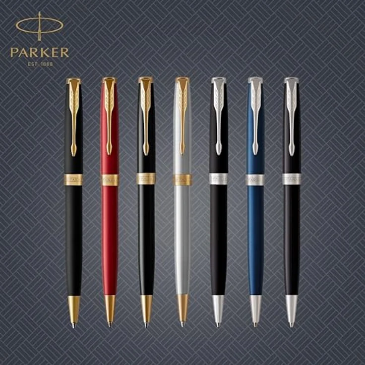 Parker Pen Sonnet, eleganter Füllfederhalter in Silber und Blau, höchste Schreibqualität – Bild 9