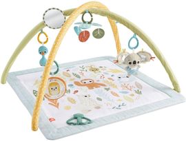 Fisher-Price® Simply Senses Spieldecke mit Spielbogen, sensorische Erlebnisdecke mit 6 frei positionierbaren Spielzeugen, Koala und Mobile, farbenfroh
