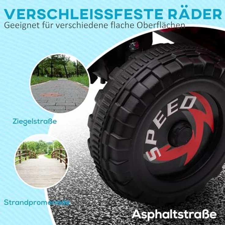 HOMCOM Elektro-Kinderquad Kinderauto, Elektrofahrzeug mit Vorwärts- & Rückwärtsgang, Belastbarkeit 25 kg, für Kinder von 18 Monaten bis 36 Monaten, Rosa – Bild 6