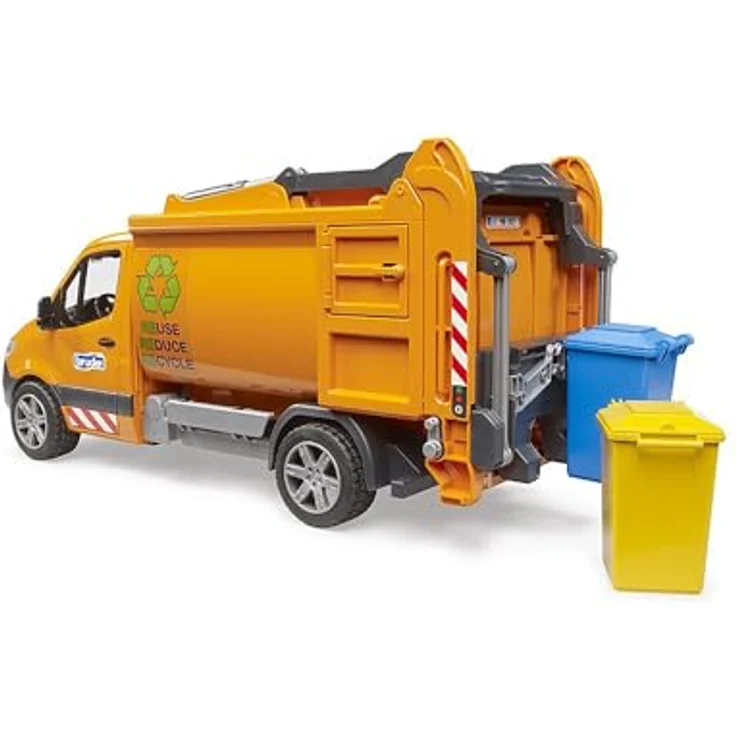 bruder 02682 - MB Sprinter Kommunal Müllfahrzeug - 1:16, Spielzeug Müllauto mit Entleerfunktion, 2 Mülltonnen, ABS Kunststoff, ab 4 Jahren – Bild 2