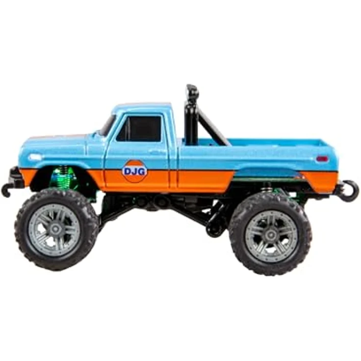 Amewi RC-Monstertruck Die Cast 1:64 RTR, blau/orange mit Pistolenfernsteuerung, drei Geschwindigkeitsstufen und Tempomat-Funktion – Bild 3