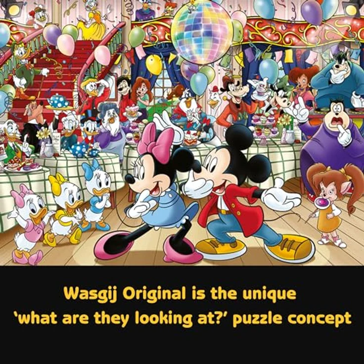 Wasgij Original Disney - 1000 Teile Puzzle "Mickey's Party" mit Disney-Charakteren, einmaliger Twist – Bild 5