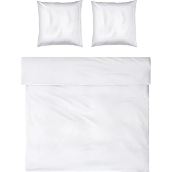 Möve Noblesse Bettwäsche-Set 200x200 cm + 2 * 80x80 cm, 100% Baumwolle, hautsympathisch, White/Moonlight