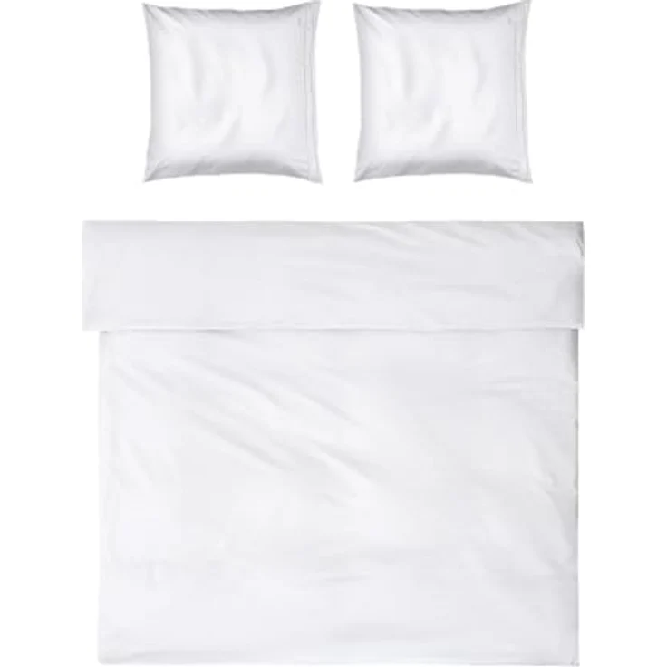 Möve Noblesse Bettwäsche-Set 200x200 cm + 2 * 80x80 cm, 100% Baumwolle, hautsympathisch, White/Moonlight – Bild 1