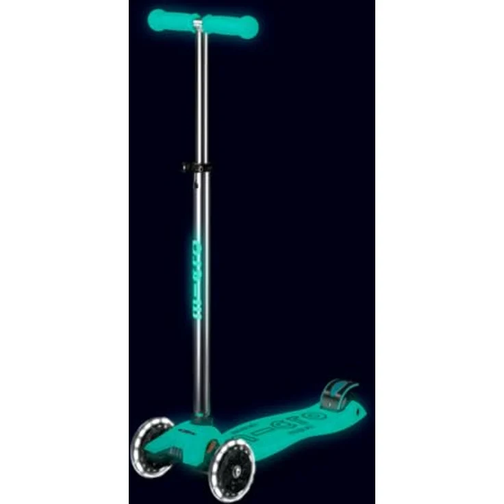 Micro Maxi Micro Deluxe Glow LED Kinderroller | Scooter | LED-Leuchten in jelly green – Bild 3